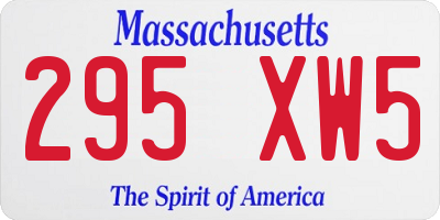 MA license plate 295XW5