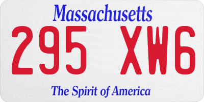 MA license plate 295XW6