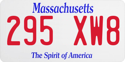 MA license plate 295XW8