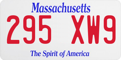 MA license plate 295XW9