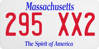 MA license plate 295XX2