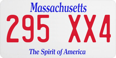 MA license plate 295XX4