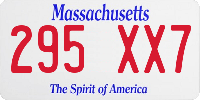 MA license plate 295XX7