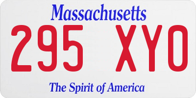 MA license plate 295XY0
