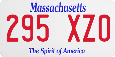 MA license plate 295XZ0
