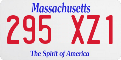 MA license plate 295XZ1
