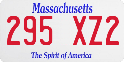 MA license plate 295XZ2