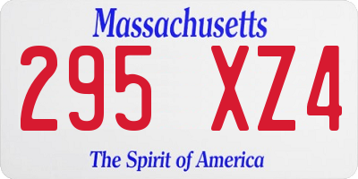 MA license plate 295XZ4
