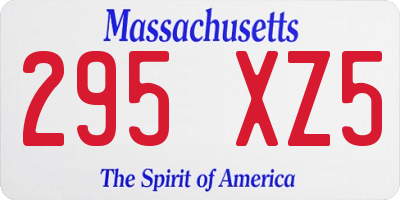MA license plate 295XZ5