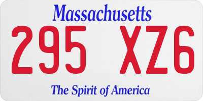 MA license plate 295XZ6