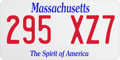 MA license plate 295XZ7