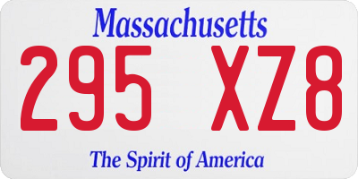 MA license plate 295XZ8