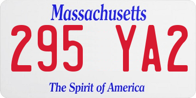 MA license plate 295YA2