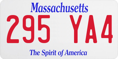 MA license plate 295YA4
