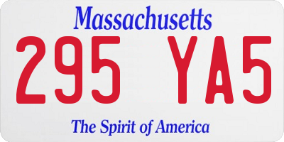 MA license plate 295YA5