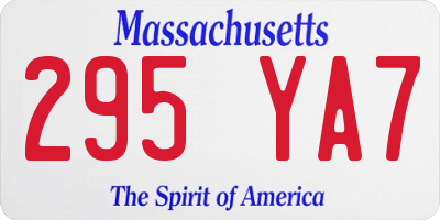 MA license plate 295YA7