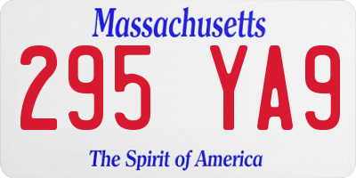 MA license plate 295YA9