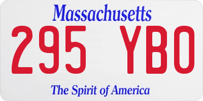 MA license plate 295YB0