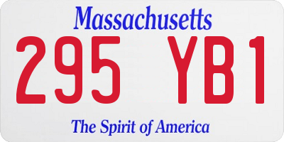 MA license plate 295YB1