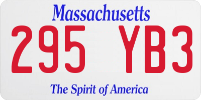 MA license plate 295YB3