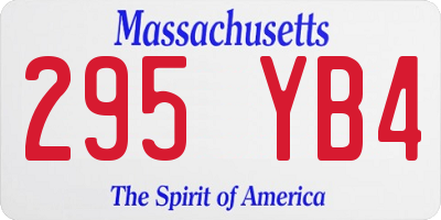 MA license plate 295YB4