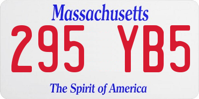 MA license plate 295YB5