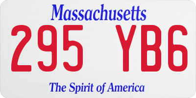 MA license plate 295YB6