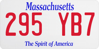 MA license plate 295YB7