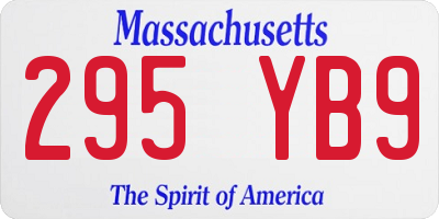 MA license plate 295YB9