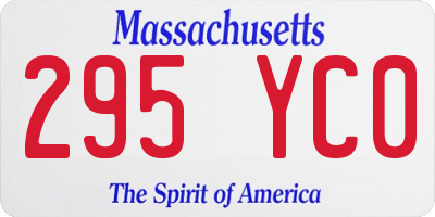 MA license plate 295YC0