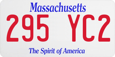MA license plate 295YC2