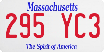 MA license plate 295YC3