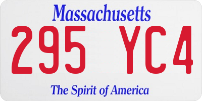 MA license plate 295YC4