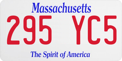 MA license plate 295YC5