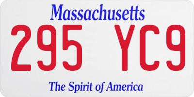 MA license plate 295YC9