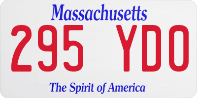MA license plate 295YD0