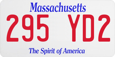 MA license plate 295YD2
