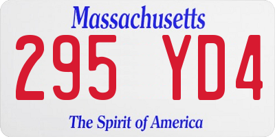 MA license plate 295YD4