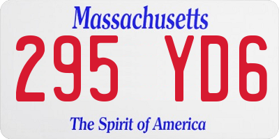 MA license plate 295YD6