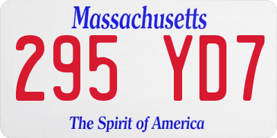 MA license plate 295YD7