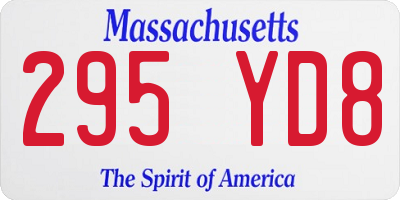 MA license plate 295YD8