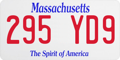 MA license plate 295YD9