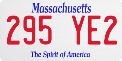 MA license plate 295YE2
