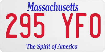 MA license plate 295YF0