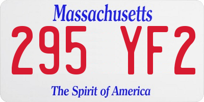 MA license plate 295YF2