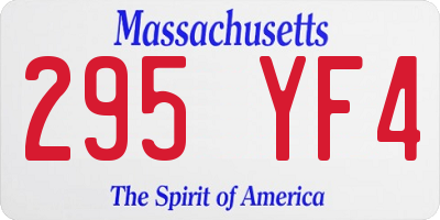 MA license plate 295YF4