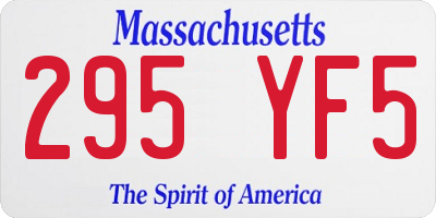 MA license plate 295YF5