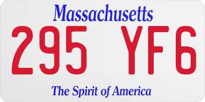MA license plate 295YF6