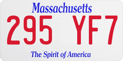 MA license plate 295YF7