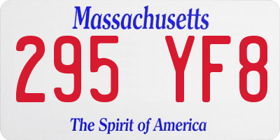 MA license plate 295YF8